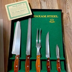 Vintage Maxam Steel knife set- new